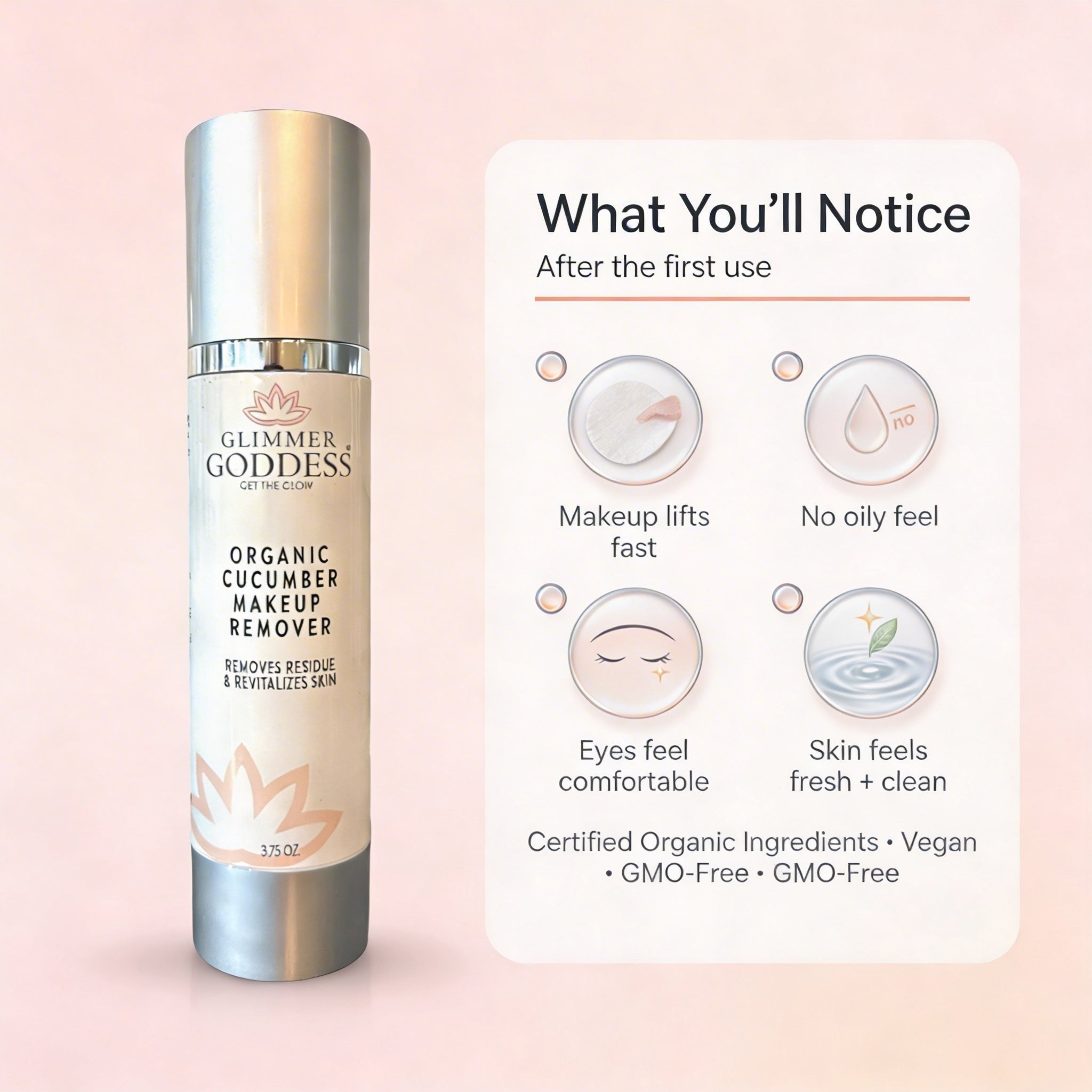 Organic Cucumber Makeup Remover – No Oily Residue